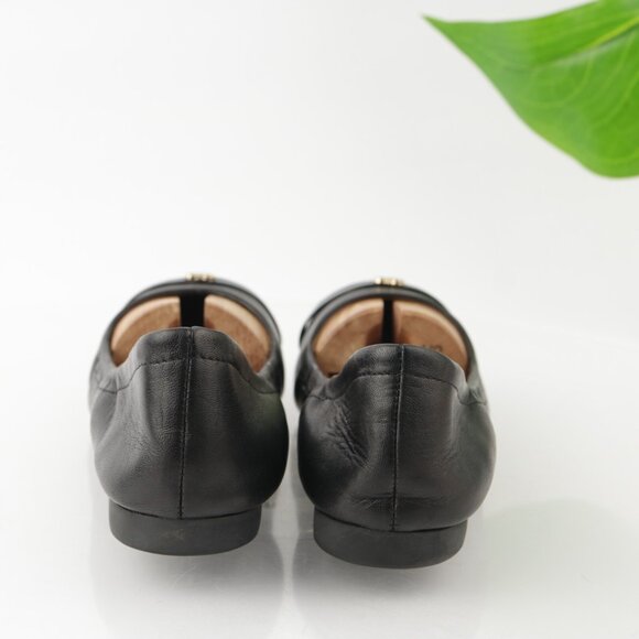 Cole Haan Womens Elsie Ballet Flats Size 8 Black Leather Cap Toe Slip On Shoes - Picture 7 of 13